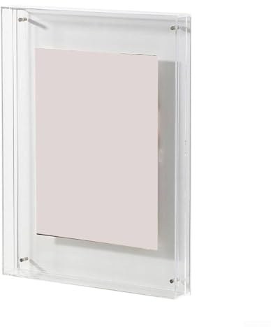 Cornice portafoto in acrilico, 16 x 21 cm, trasparente, da scrivania, supporto da parete, per esposizioni artistiche, fai da te, decorazione per la casa, camera da letto, soggiorno, ufficio