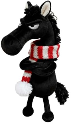 Kouamor 3 Colors Year of The Horse Lucky Mascot, 2026 Lucky Charm Gifts, Horse Plush Doll Pendant, New Year Horse Keychain Mascot, Symbol of Strength Courage & Balance, for Backpack Purse Bag (black)