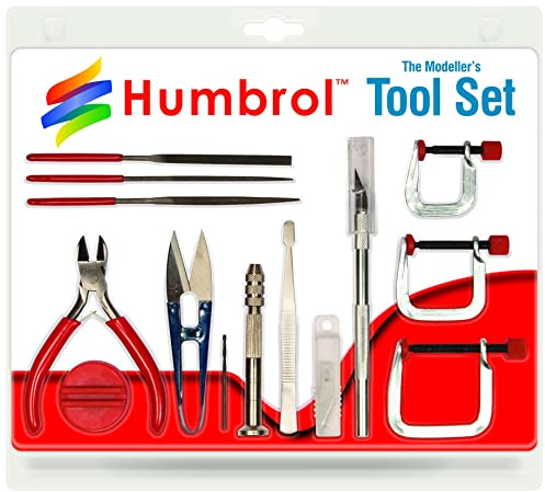 Humbrol AG9159 Model Tool Kit Modeler Basic Tool Craft Set Hobby Building Tools for Modeller's Building and Fixing 12 Piece for Airfix kits