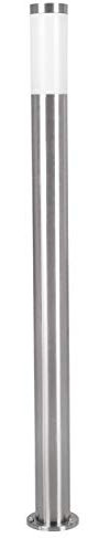 Eglo LED luz de camino al aire libre Helsinki 1, 1 llama luz al aire libre, luz de camino de acero inoxidable y plástico, color: plata, blanco, zócalo: E27, IP44