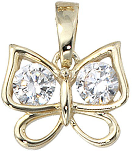 Jobo Damen Anhänger Schmetterling 333 Gold Gelbgold 2 Zirkonia Goldanhänger