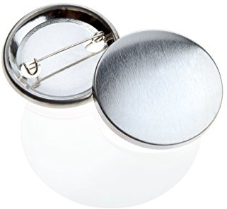 Buttonrohlinge 38mm (100 Stück) für Badgematic Buttonmaschine mit Sicherheitsnadel