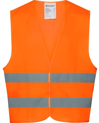 WÜRTH MODYF Warnschutzweste – reflektierende Warnweste für schlechte Sichtverhältnisse - One Size – für PKW-Ausstattung geeignet – Orange