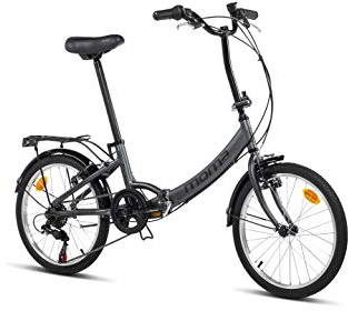 moma bikes Vélo de Ville Pliant First Class 20, Aluminium, Shimano 6V, Selle Comfort