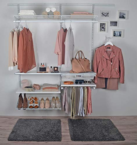 ib style® Regalsystem | Kleiderschrank | Garderobe| Individuell zusammenstellbar | DIY | Drahtgitterboden 80 x 40 cm