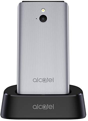 Alcatel 3082X - Telefono Cellulare 4G, Display 2.4 a Colori, Tasti Grandi, Basetta di Ricarica, Bluetooth, Fotocamera, Metallic Silver [Italia]