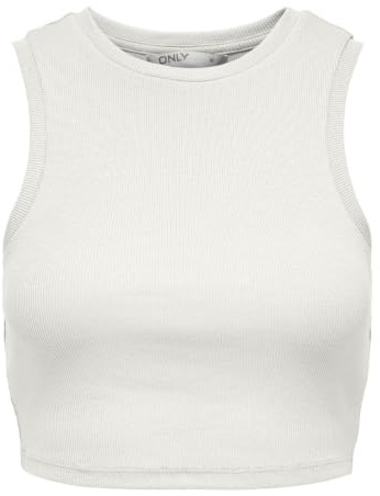 ONLY Dam ONLVILMA S/L Cropped Tank JRS NOOS Top, Cloud Dancer, S, Molndansare, S
