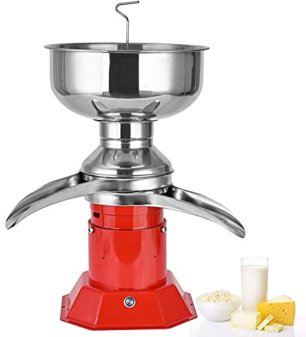 Milk Cream Centrifugal Separator Electric descremadora de leche 100L/H Capacity Cream Maker with 5L 304 Stainless Steel Bowl for Fresh Goat Cow Milk, 110V 100W