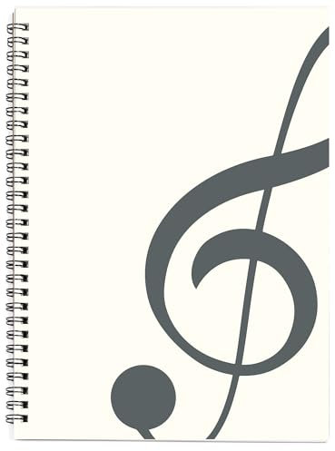 MAXCURY Tomt ark musikkomposition manuskript personal papperskonst musik anteckningsbok svart 100 sidor 26 x 19 cm (vit/grå grön)