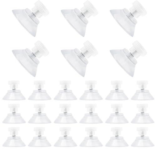 Neikafan 24 Stück Saugnapf Klein Saugknöpfe mit Gewinde Ø 25mm Gewinde Saugnäpfe Extra Stark für Fenster Vakuum Saugnapf für Fensterglas Auto Glas Badezimmer Wand Tür Fenster