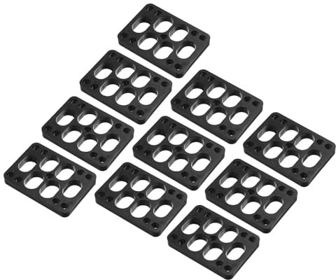 PATIKIL 3/8(9mm) Skateboard Riser Pads, 10 Pcs Plastic Skateboard Riser Pads Angled Wedge Shock Pads for Skateboard Truck, Black