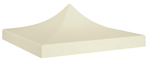 Toile de Toit de Rechange pour Pavillon Tonnelle Tente, Toit de Remplacement pour Gazebo Toit de Tente de réception 2x2 m Crème 270 g/m²
