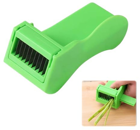 Runner Bean Slicer and Stringer UK, mini taglierina per fagioli verdi, affettatrice per fagioli verdi per verdure, affettatrice multifunzionale per fagioli verdi (verde)