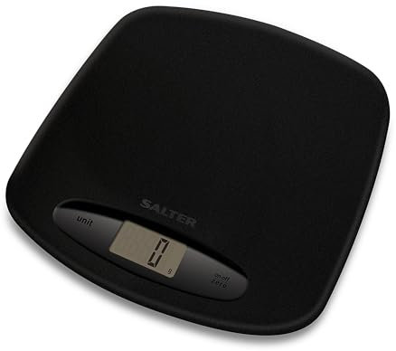 Salter Ultra Slim Kitchen Scale – 3kg Capacity, Electronic Food Scale, Digital, Cooking/Baking, Add & Weigh Zero Function, Measure Multiple Ingredients At Once, Black, 1063 BKDC