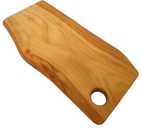 Abio Olivenholzbrett Schneidebrett mit Loch 25x12cm Küchenbrett Holzbrett Küche Holzplatte Küchenbrett Holzschneidebrett Servierplatte Frühstücksbrett 535001