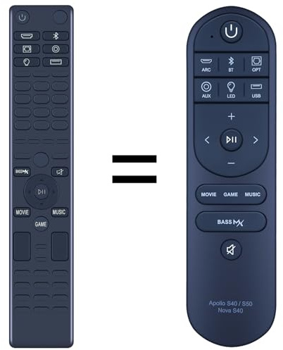 CLVIZCXOM Fernbedienung ULTIMEA Apollo 2.2-Kanal 4.1-Kanal s40 S40 PRO S50 NOVA Sound Bars (Links im Bild)