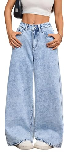 OYICAI Baggy Jeans for Women Hip Hop Y2k Wide Leg Pants | Fashion, 2000s Jinco, Oversized, Skater Streetwear, Denim, Relaxed Loose Fit, Skateboard, Stylish, Casual