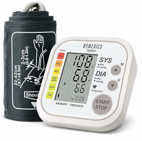 Blood Pressure Monitor Machine for Home Use, Irregular Heartbeat Arrhythmia Detection, WHO Hypertension Indicator, 2 Users + Guest, Large Display, One-Button Operation, Adjustable Cuff 22-42cm