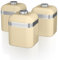 Swan SWKA1020CN Retro Kitchen Storage Canisters, Set of 3, Iron, 1 Litre, Cream