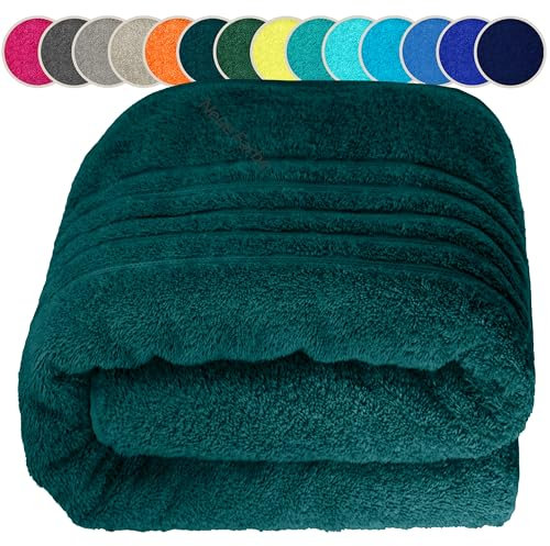 Lashuma Saunahandtuch Grün - Opal, London Badehandtuch groß XXL 80x200 cm