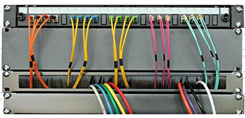 UNIFORMATIC Passe Câbles Balai 19 Pouces 1U pour Armoire ou Coffret Réseau - sans Lovage de Câbles arrière - Noir