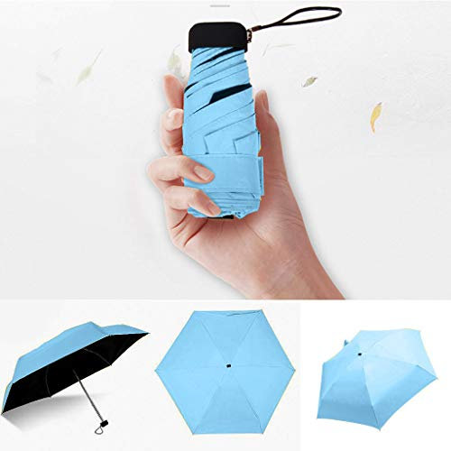 FENSIN Ultra Light Mini kompakte taschenschirm Reise Regenschirm - Winddicht Tragbar Sonnenschirm Sonne & Regen Outdoor Golf Regenschirm UV- Schutz für Damen Herren Kinder (Blau)