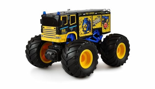 Amewi 22482 Monster brandkår lastbil 1:18, fjärrstyrd, RC modellbil elektrisk monstertruck bakdrift (2WD), RTR 2,4 GHz, blå