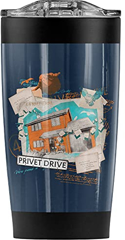 Logovision Harry Potter 4 Privet Drive Stainless Steel Tumbler 20 oz Coffee Travel Mug/Cup, Vacuum Insulated & Double Wall with Leakproof Sliding Lid | Great for Hot Drinks and Cold Beverages