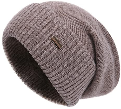 jaxmonoy Slouchy Beanies for Women Winter Lightweight Girls Ladies Knit Hat Cuffed Soft Warm Knitted Slouch Beanie Cap - Brown