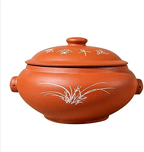 Cacerola de cerámica Cacerola con tapa Olla de vapor a fuego lento, NotStick Cocción lenta Resistente al calor 1.5l