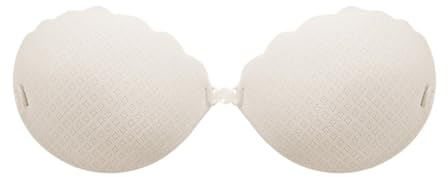 Fiauli Bekväm Bandeau med täckning kvinnor synlig one-piece BH solid färg förtjockad push-up BH klistermärken med spets brud bröstklistermärken, Vitt, B