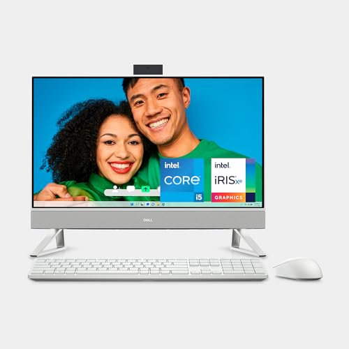 Dell Inspiron 7730 All in One 27 FHD Display, Intel Core i5-1334U, 16 GB DDR4 RAM, 512 GB SSD, Intel Iris Xe Graphics, Windows 11 Home - White Cover/Fabric Chin