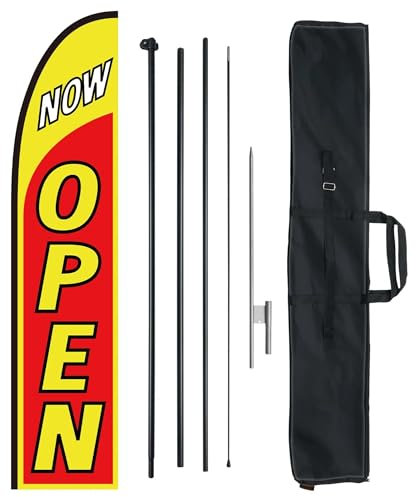 VEVOR Kit Mât de Drapeau Plume Publicitaire avec OPEN, Poteau, Piquet de Sol, Hauteur 498,5 cm pour Entreprises Extérieur, Événement Sportif, Activité Promotionnelle