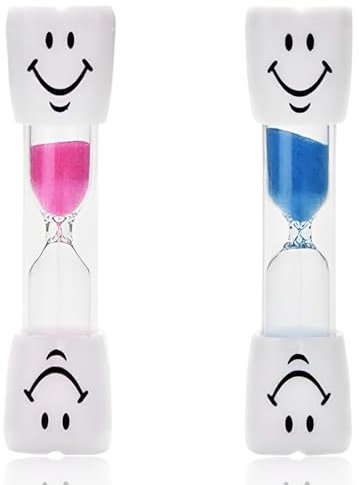 GXGM Timer Clessidra per Bambini - Conto alla Rovescia 3 Minuti per Lavarsi i Denti, Giochi, Cucinare, Ufficio - 2 Pezzi