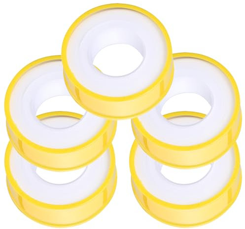 Aestustheri 5PCS PTFE Tape - PTFE Thread Seal Tape for Plumbing - Leakproof Waterproof Tape for Shower Heads, Pipe Joints & Fittings (White)