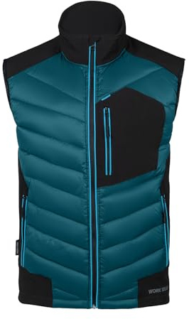 WORK IDEA Giacca softshell da uomo, impermeabile, antivento, senza maniche, traspirante, leggera, con tasche per ciclismo, corsa, escursionismo, golf e contesti di lavoro