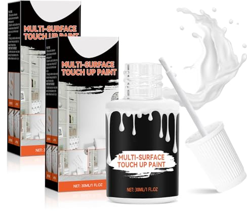 2 Pezzi 30 ML Vernice per Riparazione Smalto, Vernice per Vasca da Bagno Bianca, Pittura per Piastrelle Bagno, Multiuso per Vasca, Armadi, Doccia, Lavandino, Graffi e Scheggiature