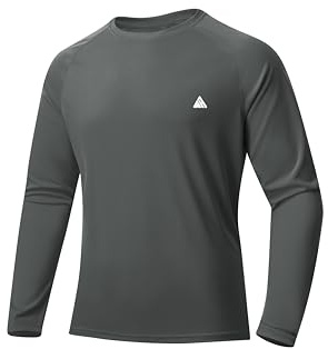 ZITY Men's UPF 50+ UV Protection Long Sleeve T-Shirt Breathable Moisture Wicking Rash Guard for Outdoor Sports Running Fishing Hiking Swimming (Deep Grey, XL)