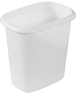 Rubbermaid Vanity Trash Can/Wastebasket 1.5-Gallons/6-Quarts White for Under Counter/Kitchen/Office/Bedroom/Bathroom