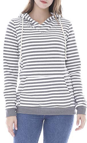 Smallshow sjuksköterska hoodies fleece graviditet sweatshirt för amning Light Grey 2XL