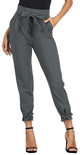 GRACE KARIN Pantalon Crayon Femme Taille élastique Bow-Knot Mode Coupe Slim