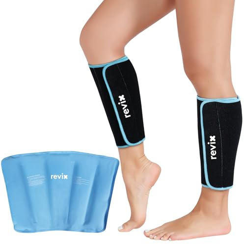 REVIX Calf and Shin Ice Pack Wraps, Reusable Leg Cold Packs for Shin Relief