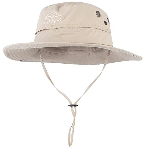 EOZY Chapeau Soleil Homme Été Pliable Anti UV, Large Bord de Pêcheur Outdoor Pour Camping Randonnée Voyage