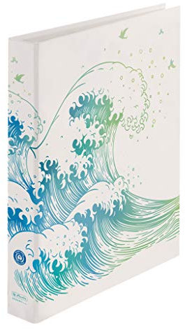 Herlitz 50033416 Ringbuch maX.file, A4, 2-Ring-Mechanik, Motiv: GREENline Welle, 1 Stück