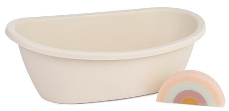 Miniland Dolls Badewanne mit Regenbogen-Schwamm, 31100, Beige