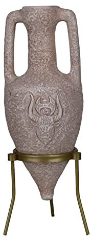 Jarrón pequeño de ánfora con símbolo minoano, cabeza de toro, Minoan Creta Antigua Grecia