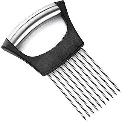 Forchetta per Cipolla,Ago per Cipolla in Acciaio Inossidabile Affettatrice per Cipolle Utensile da Taglio per Cipolle Utensili Assistente per Fette di Cibo
