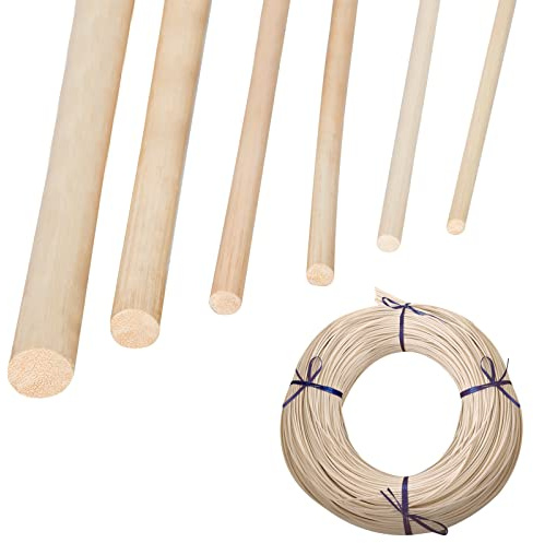 Rollo de Ratán,500g (ca.140m) Rollo de Mimbre Natural,Cinta de Hoja de Palma,Médula de Ratán Natural,Beige Mimbre Rollo,Material Trenzado Natural A/AB Calidad de Banda Azul