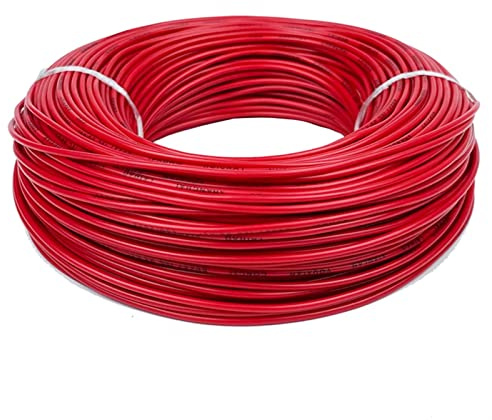 elektrisk kabel 50m Längd RV Multi-Cores Strand Cable Copper Fin Wire - 220V Elektriska Ledningar (Color : Red, Size : 19 AWG - 0.75mm2)