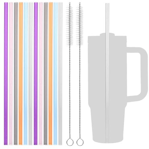 Cannucce Di Plastica Glitterate Da 12 Pezzi, Lunghe 30 Cm, Cannucce Colorate, Cannucce Riutilizzabili, Plastica Con Spazzola Per La Pulizia Della Cannuccia, Senza Bpa Per Bicchieri Di Vetro